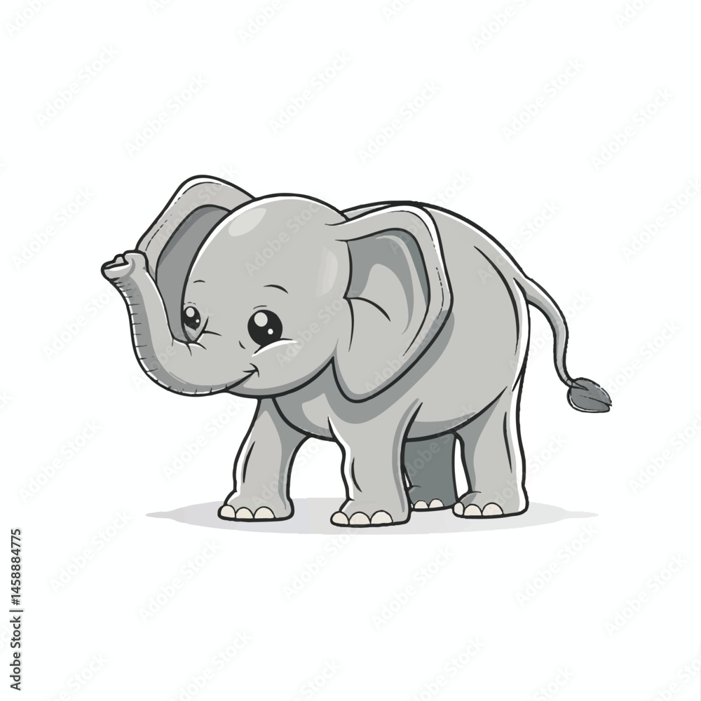 Fototapeta premium A cute of elephant vector illustration