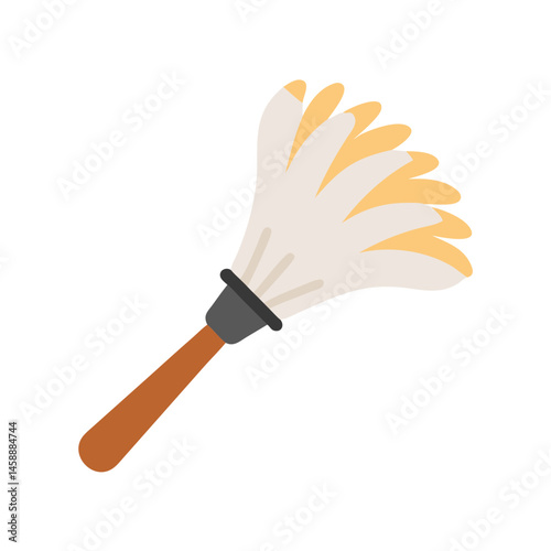 Feather Duster Icon Representing Cleaning Tool and Dust Removal