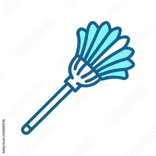 Feather Duster Icon Representing Cleaning Tool and Dust Removal