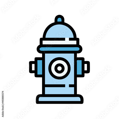 Fire Hydrant Icon Representing Fire Safety Equipment and Emergency Response
