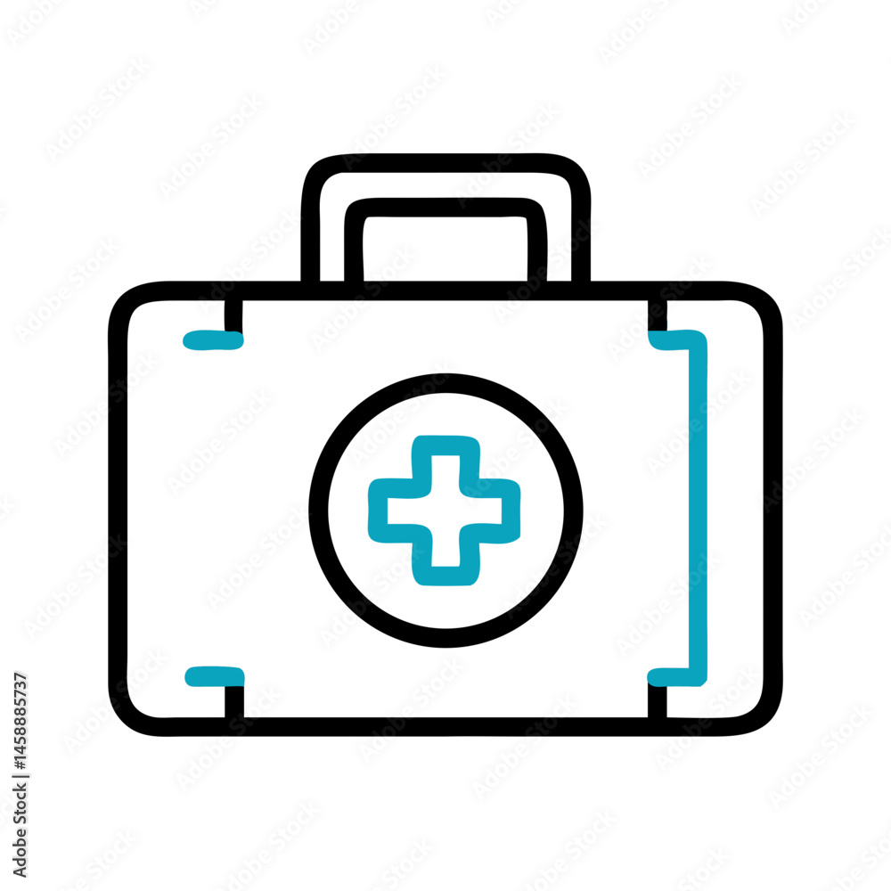 First Aid Kit Icon Representing Health and Emergency Response First Aid Kit Icon Representing Health and Emergency Response