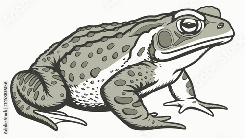 Vector toad with textured skin and prominent features, showcasing its unique characteristics and natural
