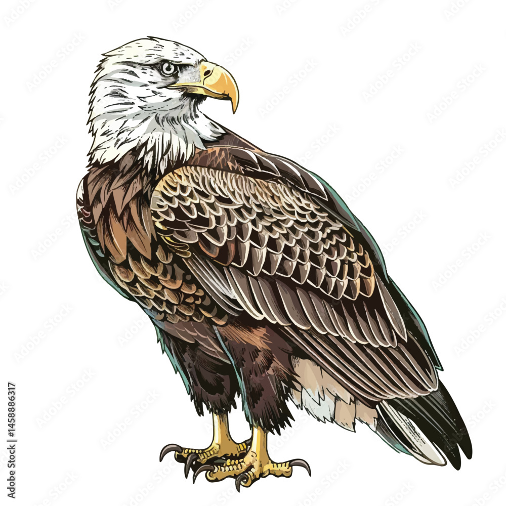 Obraz premium A cute of Eagle vector illustration