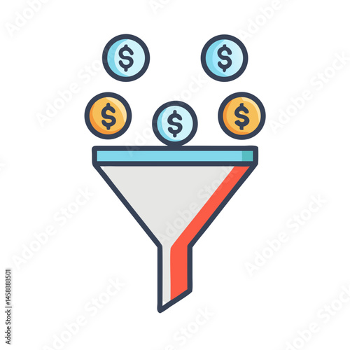 Funnel Icon Representing Lead Generation and Sales Process