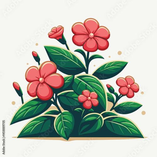 green, flower, impatiens, blossom, garden, nature, floral, bloom, colorful, leaf, plant, summer, flora, blooming, beautiful, gardening, botanical, beauty, botany, pink, spring, bright, color, fresh, r
