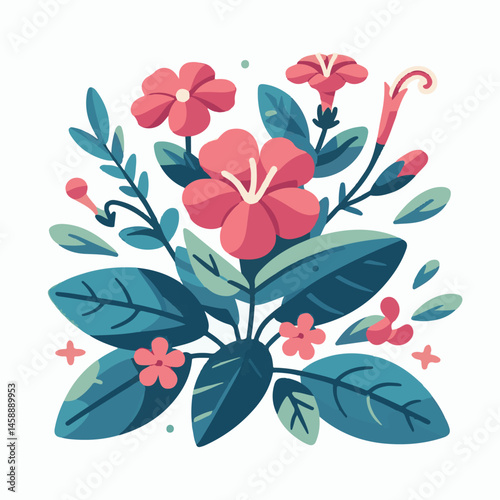 green, flower, impatiens, blossom, garden, nature, floral, bloom, colorful, leaf, plant, summer, flora, blooming, beautiful, gardening, botanical, beauty, botany, pink, spring, bright, color, fresh, r