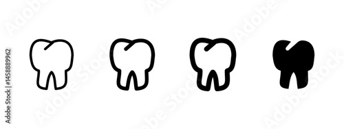Tooth icon. Molar teeth vector illustration. Symbol of dental care and oral hygiene. Medical health and regular checkup sign. Smile care pictogram.