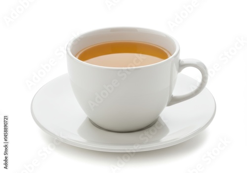Wallpaper Mural A cup of herbal tea on a white saucer, isolated against a bright background for a clean, minimalist presentation Torontodigital.ca
