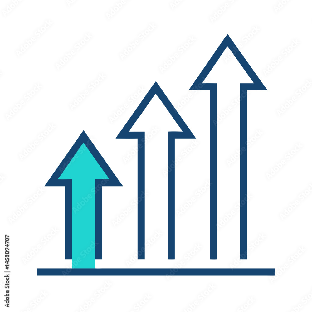 Growth Arrows Icon Representing Business Growth and Financial Progress Growth Arrows Icon Representing Business Growth and Financial Progress