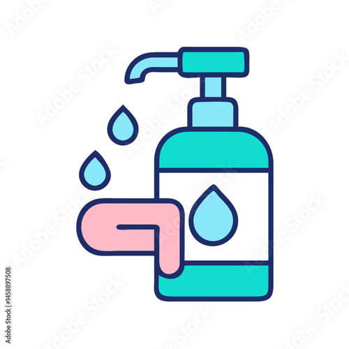 Hand Soap Dispenser Icon Representing Hygiene Product and Hand Cleaning