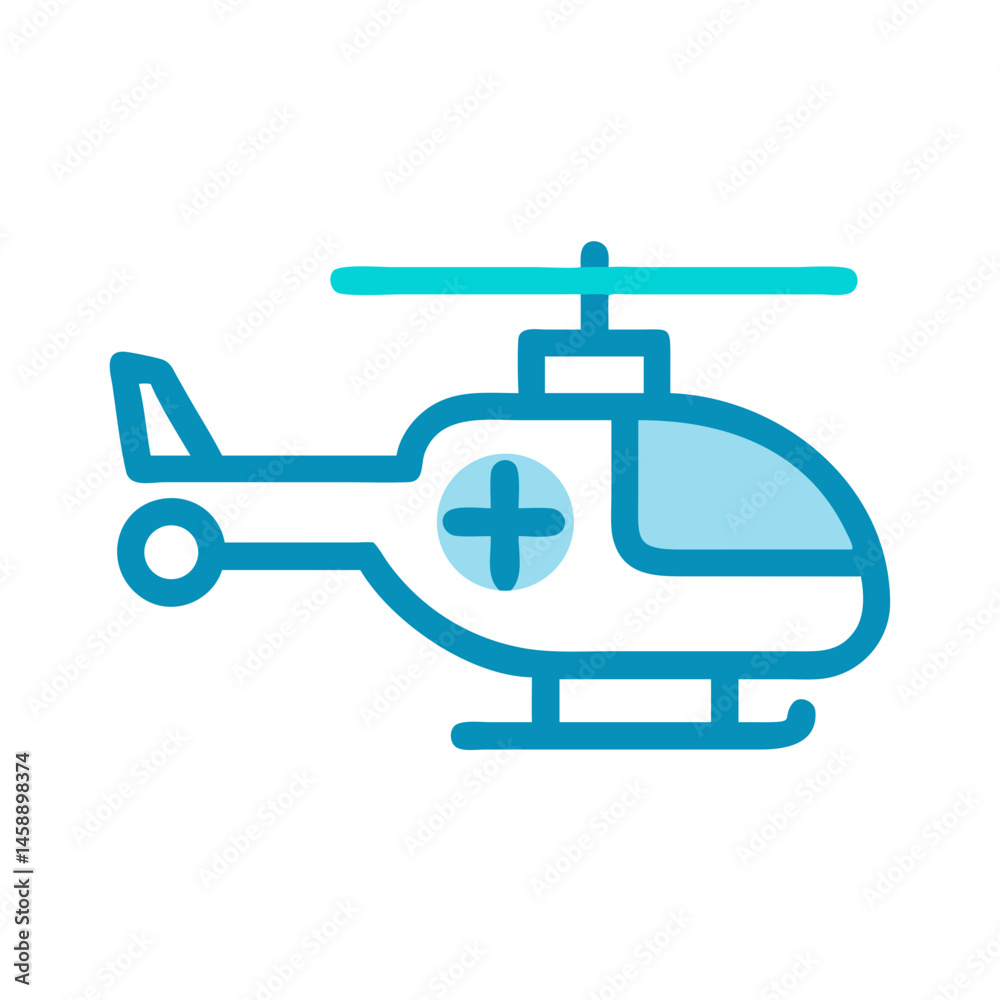 Obraz premium Helicopter Icon Representing Air Transport or Rescue Operations
