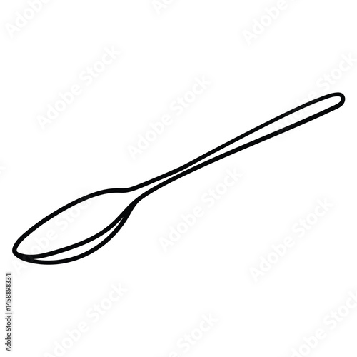 Hand drawn doodle teaspoon on white background.