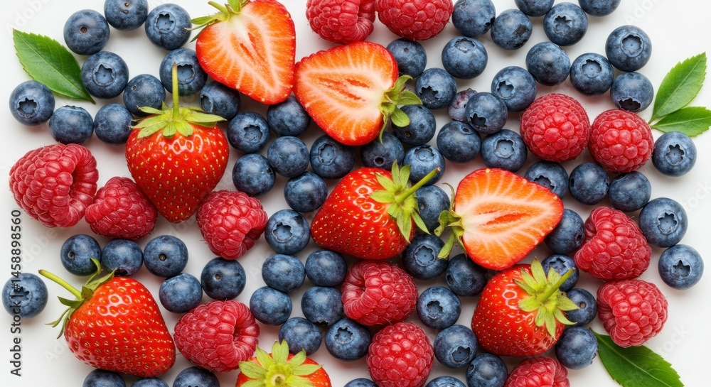 Obraz premium Assortment of fresh colorful berries