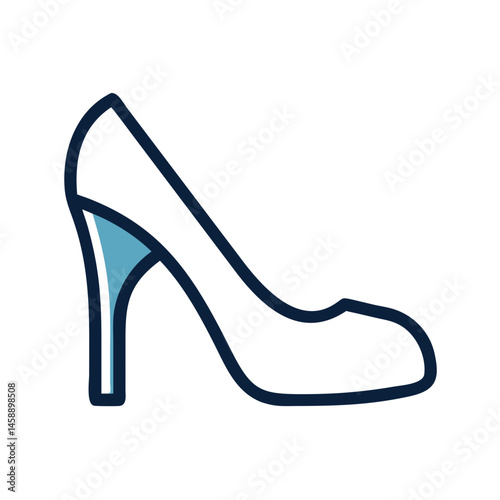 High Heel Shoe Icon Representing Fashion Footwear and Elegant Women's Style