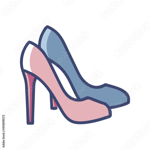 High Heels Icon Representing Fashion or Footwear Style and Elegance