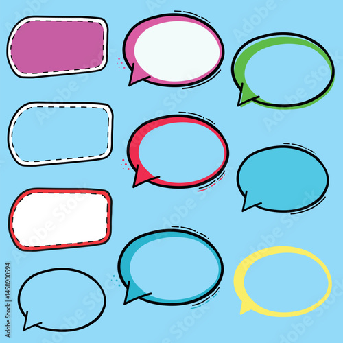 speech bubble, graphic, vector, icon, PNG, clipart, outline, comic, cartoon, template, transparent, pop art, hand drawn, flat design, doodle, talk, dialogue, message, text box, communication