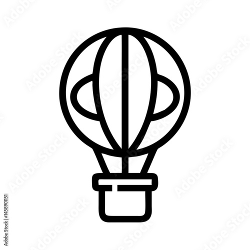 Hot Air Balloon Icon Representing Travel or Adventure and Aerial Exploration