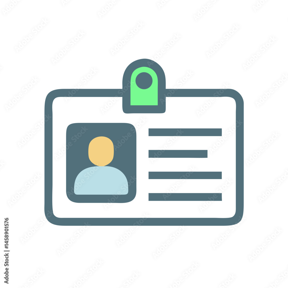 ID Card Icon Representing Personal Identification and Identity Verification ID Card Icon Representing Personal Identification and Identity Verification