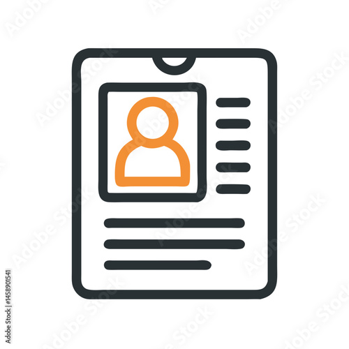 ID Card Icon Representing Personal Identification and Identity Verification