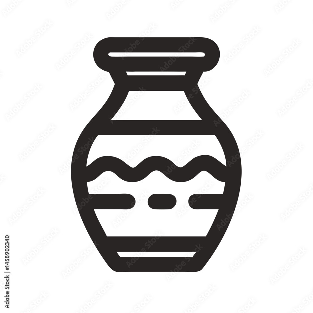 Jar Icon Representing Storage or Traditional Pottery Container Jar Icon Representing Storage or Traditional Pottery Container