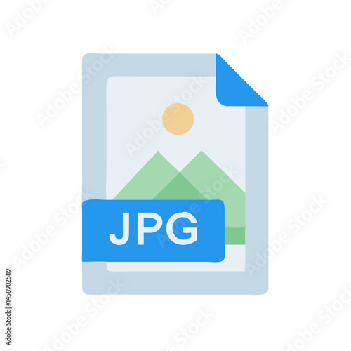 JPG Image File Format Icon Representing Digital Photo and Compressed Graphics