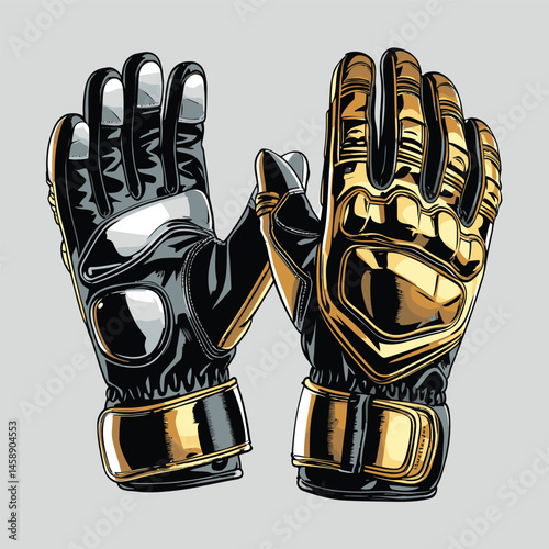motorcycle racing gloves vector art