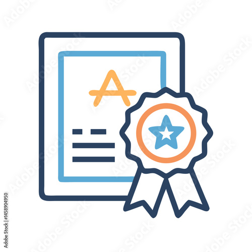 Language Certificate Icon Representing Language Proficiency and Accreditation