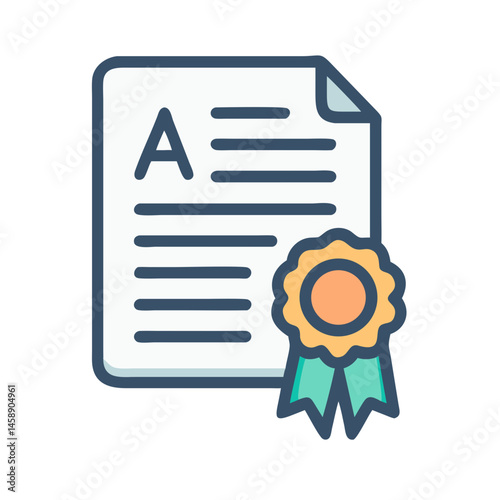 Language Certificate Icon Representing Language Proficiency and Accreditation