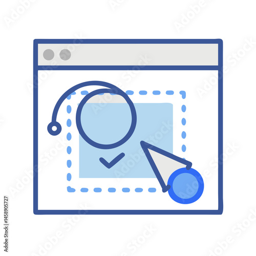 Lasso Selection Tool in Design Interface Icon Representing Graphic Editing or Object Selection