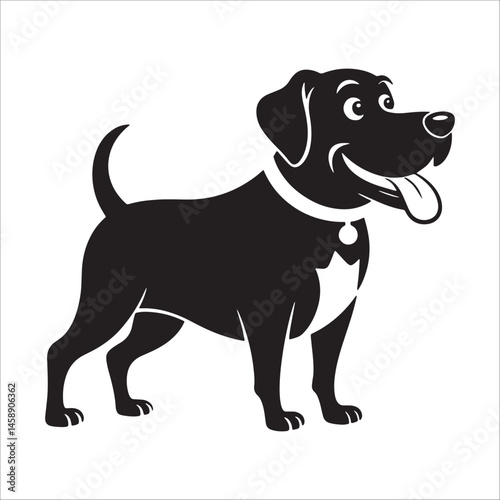 Silhouette of a beagle dog standing proudly - isolated on transparent background for pet lovers.