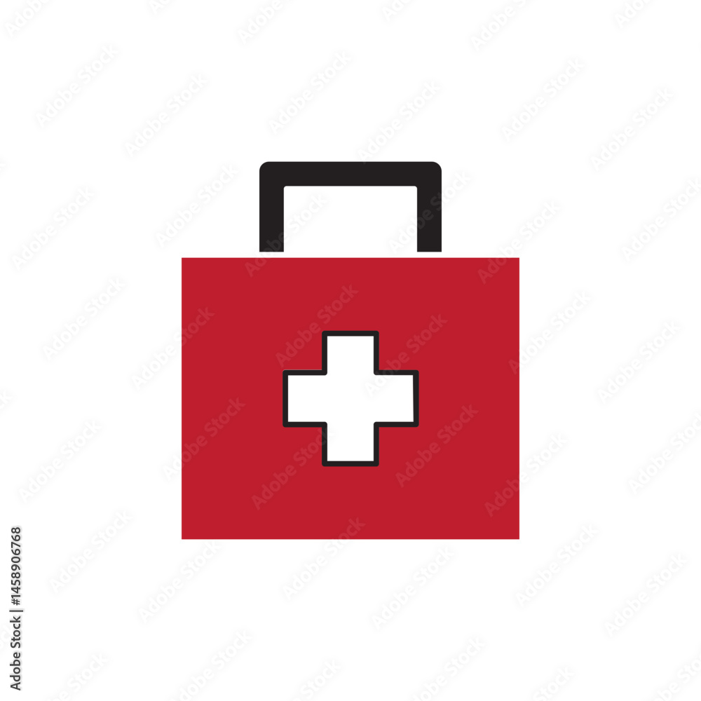 Obraz premium first aid box color icon