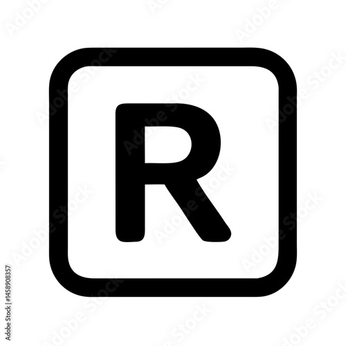 Letter R Icon Representing Grammar or Language Concept