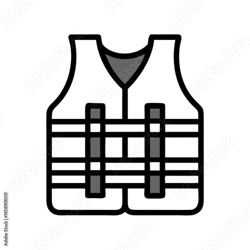 Life Jacket Icon Representing Safety Equipment or Personal Floatation Gear