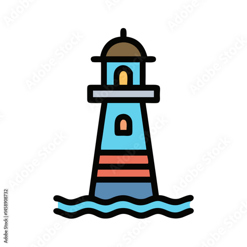 Lighthouse Icon Representing Navigation or Coastal Guidance