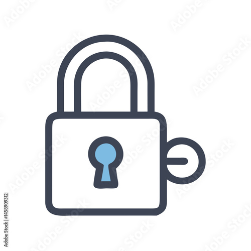 Lock with Key Icon Representing Locking Mechanism or Security Access