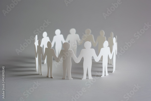 A group of people are holding hands in a circle