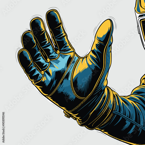 motorcycle racing gloves vector art