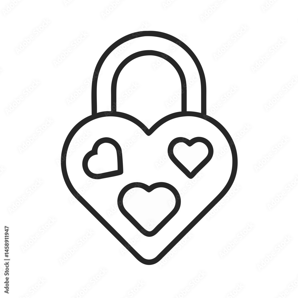 Love Lock Icon Representing Relationship or Affection Symbol Love Lock Icon Representing Relationship or Affection Symbol