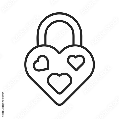 Love Lock Icon Representing Relationship or Affection Symbol