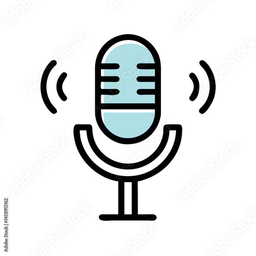 Microphone Voice Input Icon Representing Speech Recognition and Audio Command