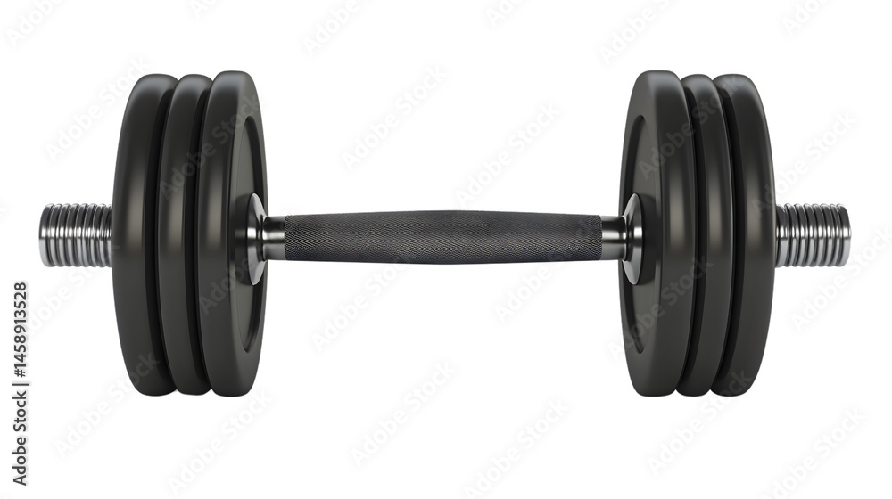 Fototapeta premium Professional Dumbbell Isolated on White Background for Fitness Equipment Marketing