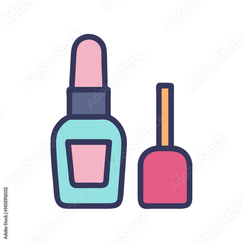Nail Polish Icon Representing Beauty Products or Cosmetic Application