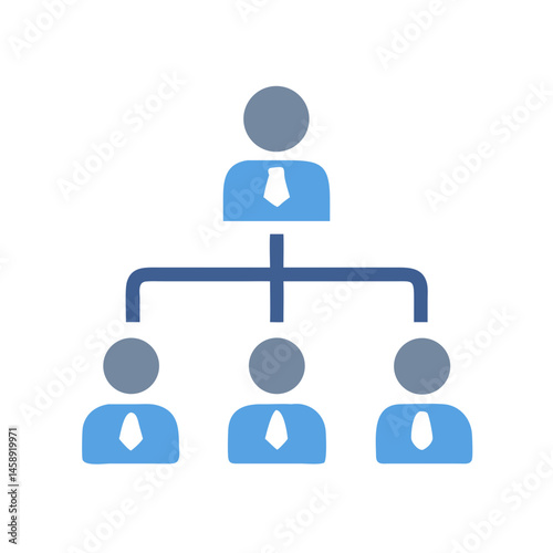 Organizational Hierarchy Structure Icon Representing Company Workflow or Team Management