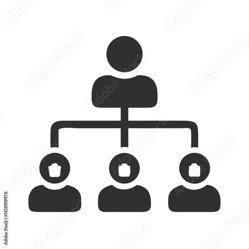 Organizational Hierarchy Structure Icon Representing Company Workflow or Team Management