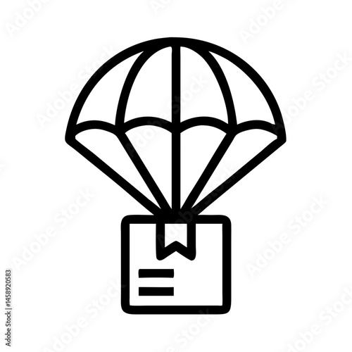 Parachute Icon Representing Airborne Delivery or Airdrop Logistics