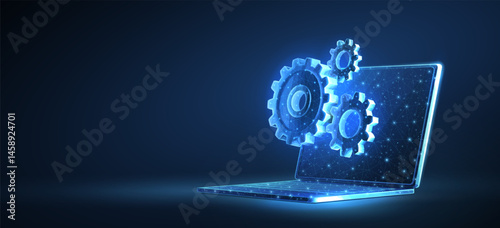 Computer technical support icon. Software tools, system administrator, remote access.