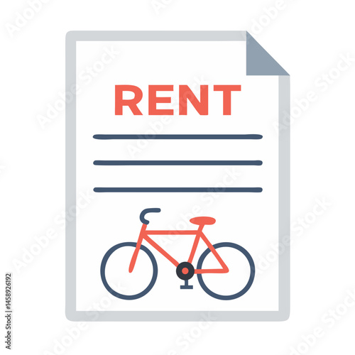 Rental Agreement with Bicycle Icon Representing Bike Leasing or Rental Contract