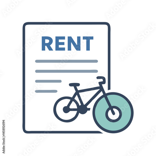 Rental Agreement with Bicycle Icon Representing Bike Leasing or Rental Contract