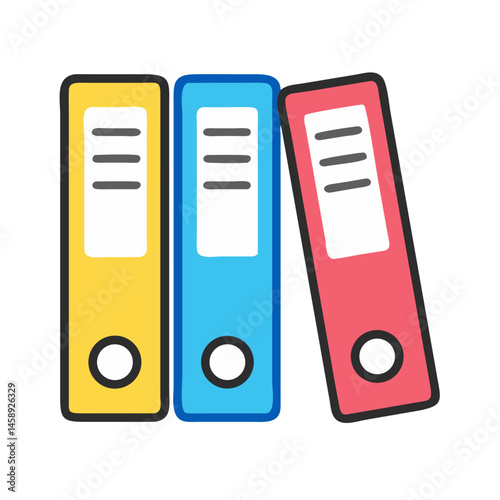 Ring Binder File Folders Icon Representing Office Organization or Document Storage