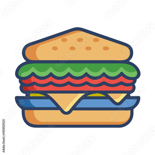 Sandwich Icon Representing Fast Food and Meal Options
